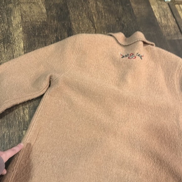 Vintage Cityscape 100% Wool Cream Floral Embroidered Jacket Size Large - Picture 13 of 14